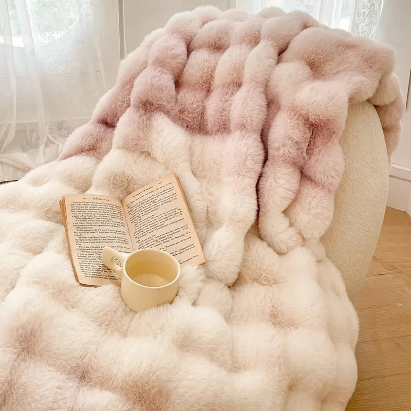 Plaid Poudré – Fausse Fourrure Moelleuse Double Face - vue 1 | Aolina