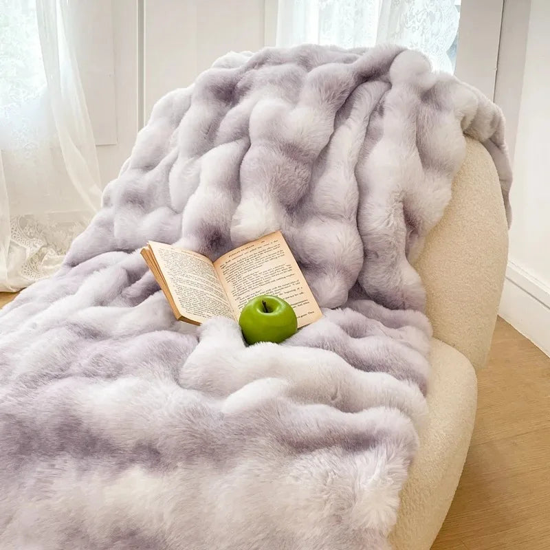 Plaid Lilas – Fausse Fourrure Moelleuse Double Face - vue 1 | Aolina
