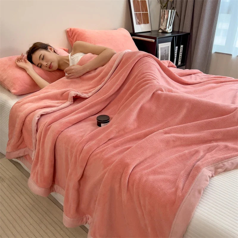 Plaid Corail – Velours Doux et Chaud Uni - vue 1 | Aolina
