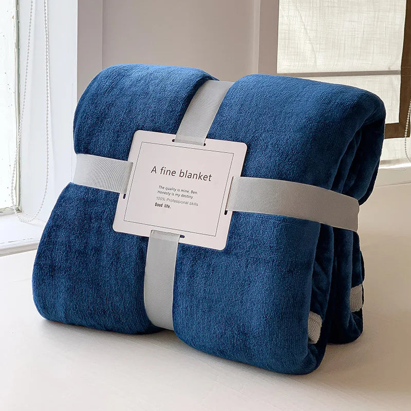 Plaid Marine – Flanelle Douce et Légère - vue 1 | Aolina