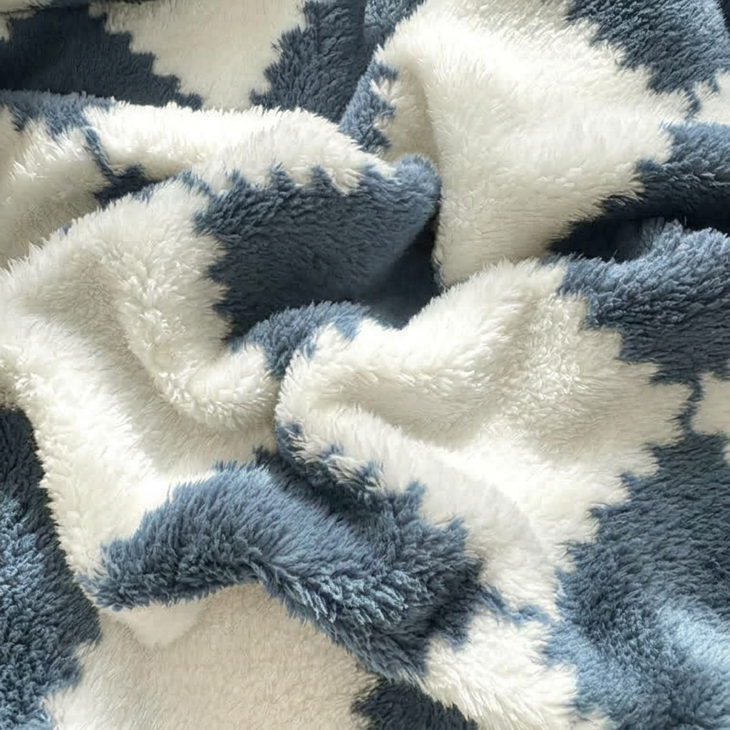 Plaid Bleu – Polaire Douce à Carreaux - vue 3 | Aolina