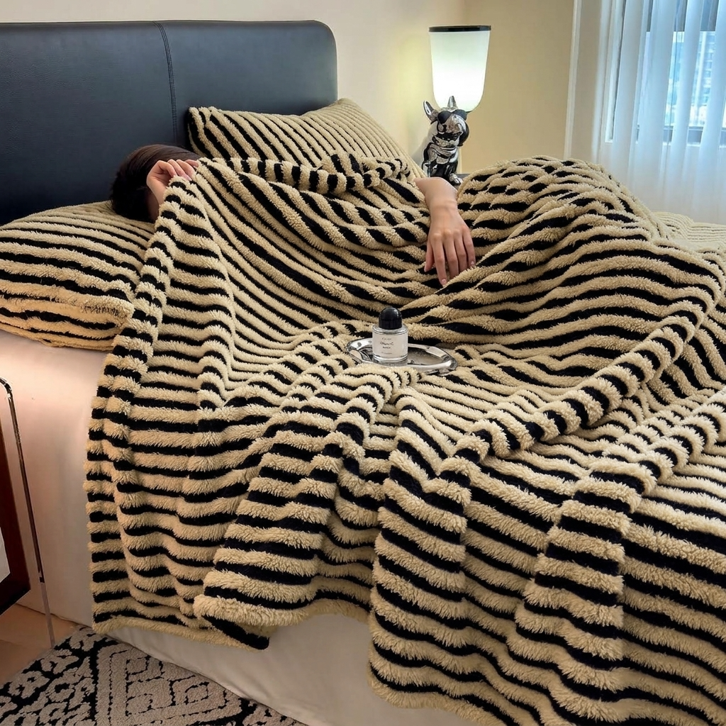 Plaid Tigre – Fausse Fourrure Douce à Rayures - vue 2 | Aolina
