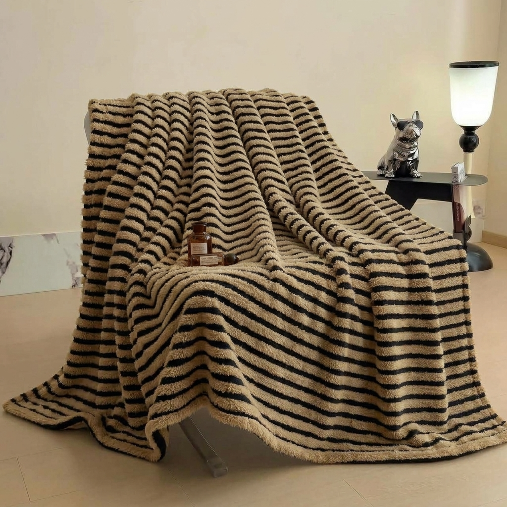 Plaid Tigre – Fausse Fourrure Douce à Rayures - vue 3 | Aolina