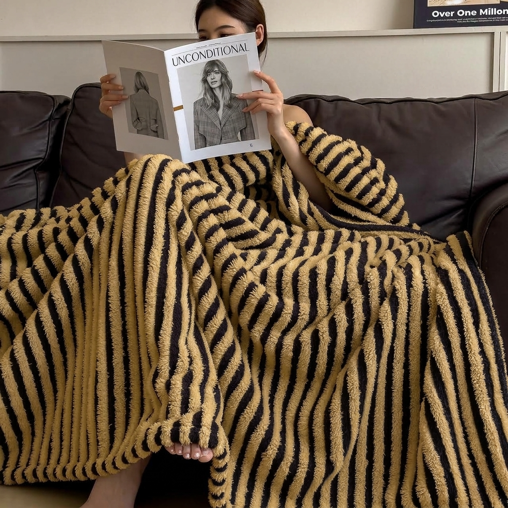 Plaid Tigre – Fausse Fourrure Douce à Rayures - vue 4 | Aolina
