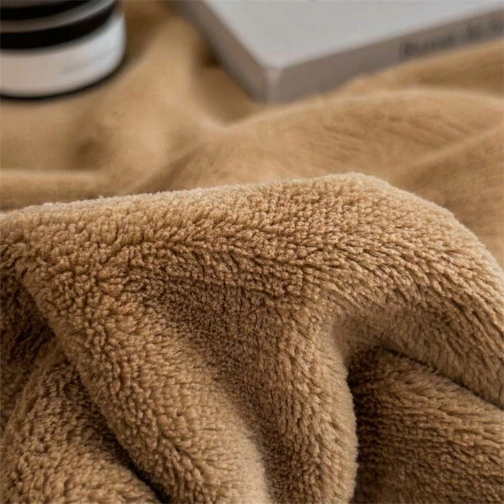 Plaid Camel – Velours Doux et Chaud Uni - vue 4 | Aolina