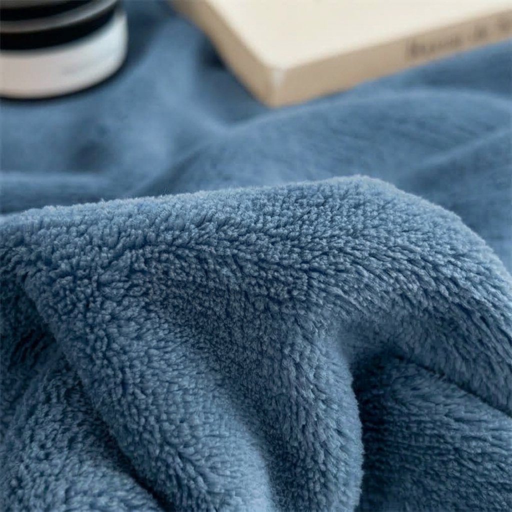 Plaid Bleu – Velours Doux et Chaud Uni - vue 2 | Aolina