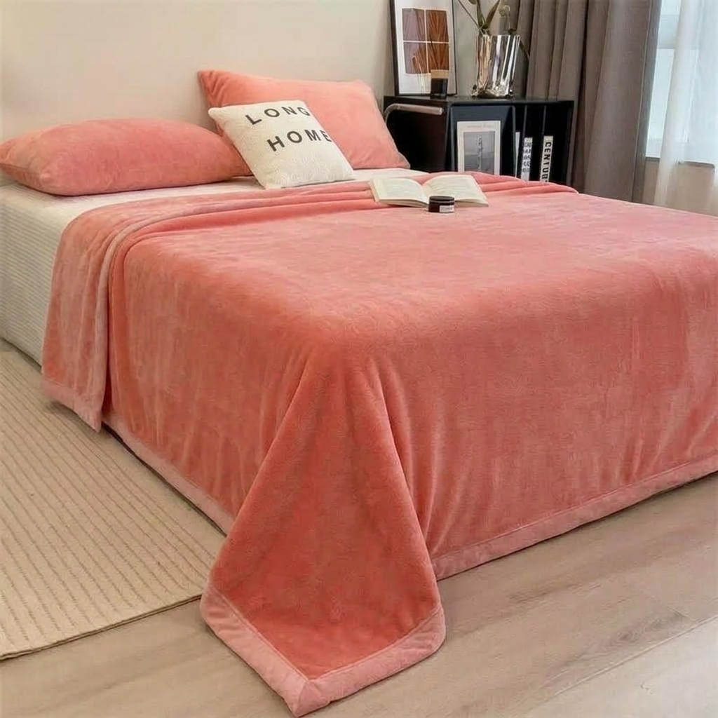 Plaid Corail – Velours Doux et Chaud Uni - vue 4 | Aolina