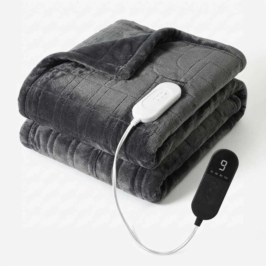 Plaid Chauffant Noir – 9 Niveaux de Chaleur - vue 2 | Aolina