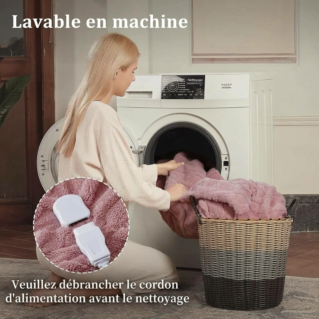 Plaid Chauffant Rose – Sherpa à 6 Niveaux de Chaleur - vue 4 | Aolina