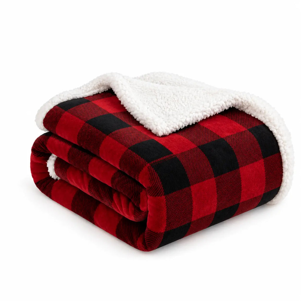 Plaid Écossais Doublé Sherpa