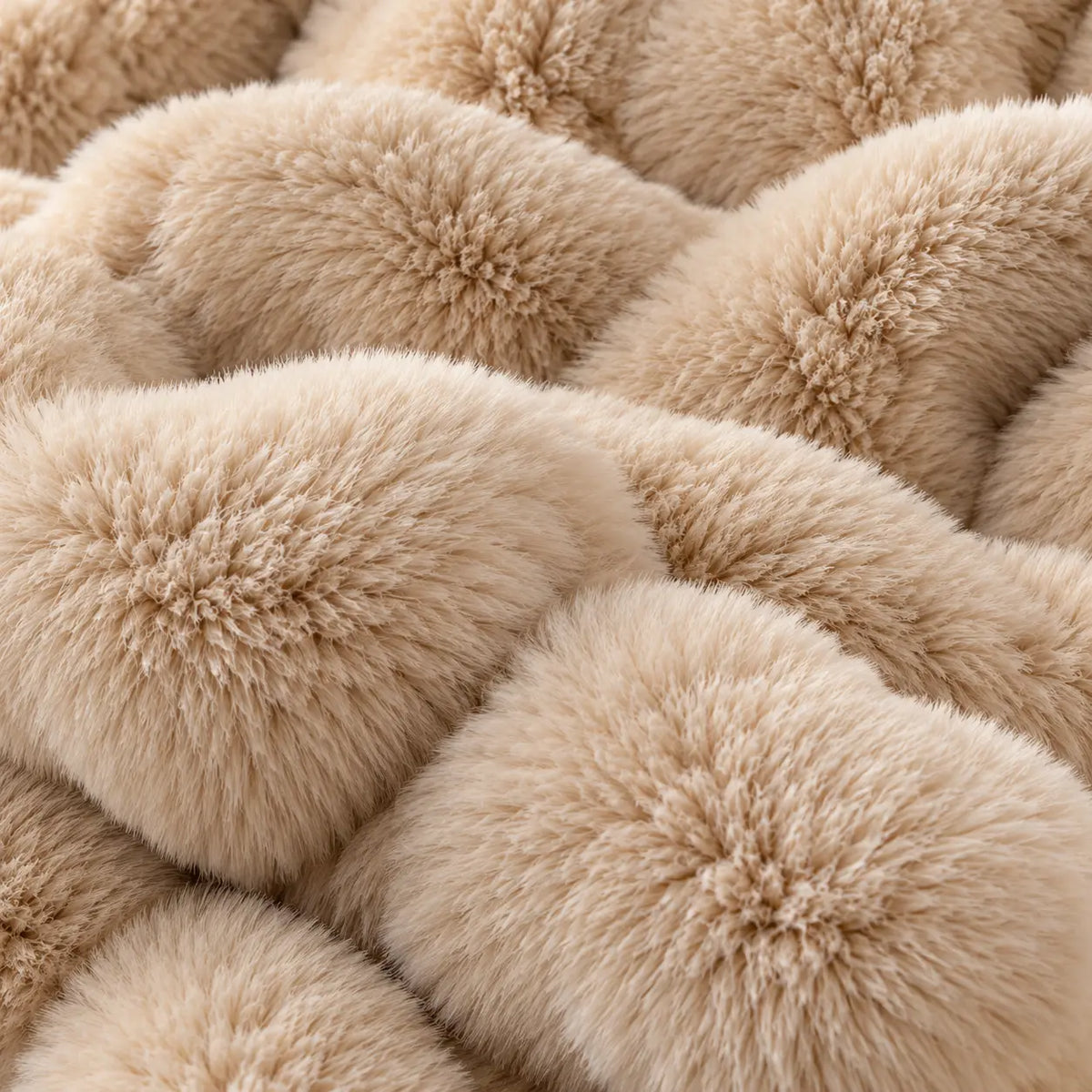 Plaid Cocooning Doux Fausse Fourrure en Relief
