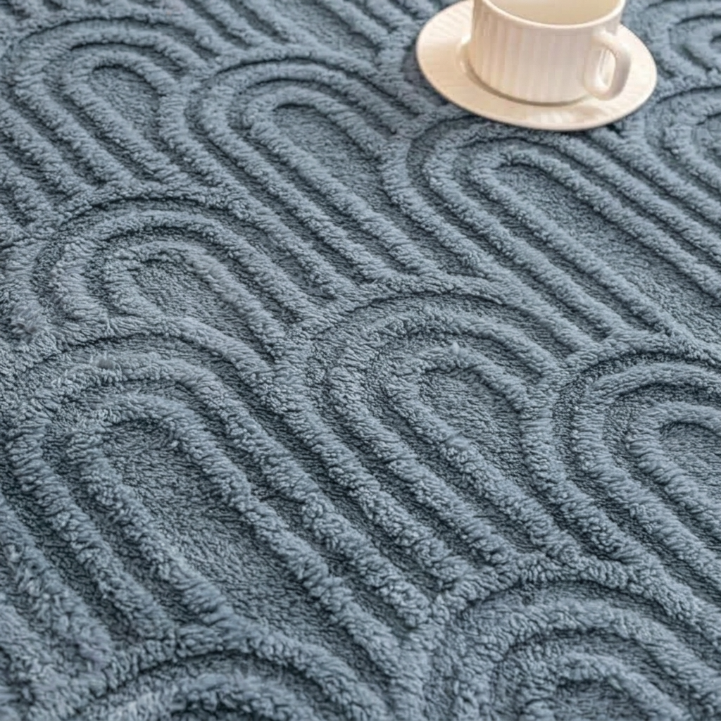Plaid Bleu – Polaire Douce à Motif Jacquard en Relief - vue 5 | Aolina
