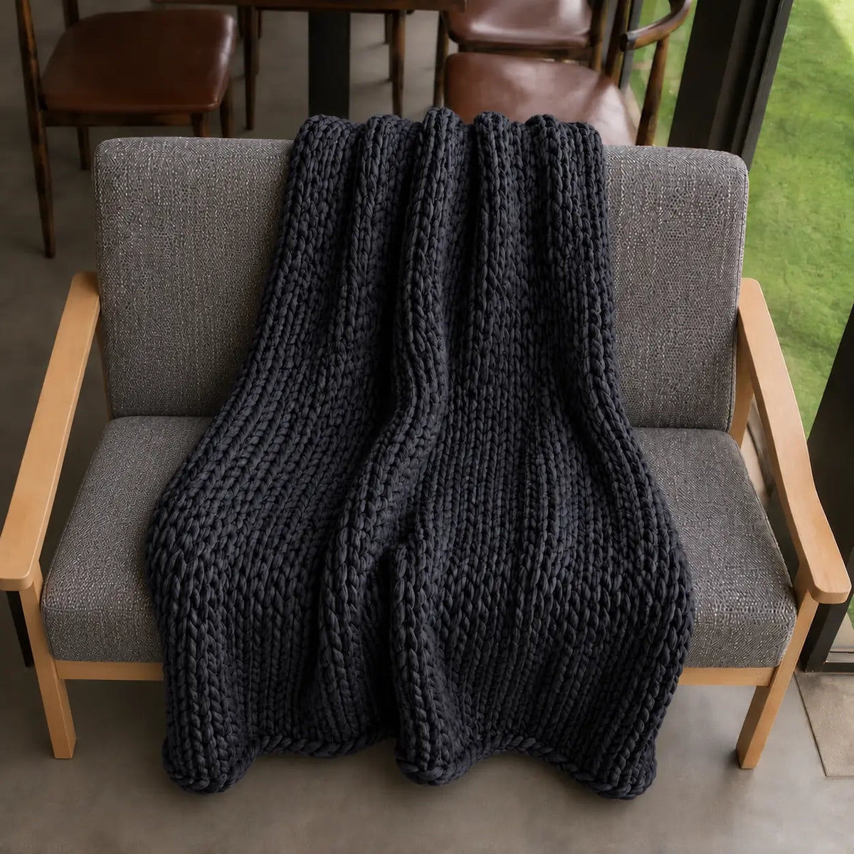 Plaid Canapé Grosse Maille Tricotée