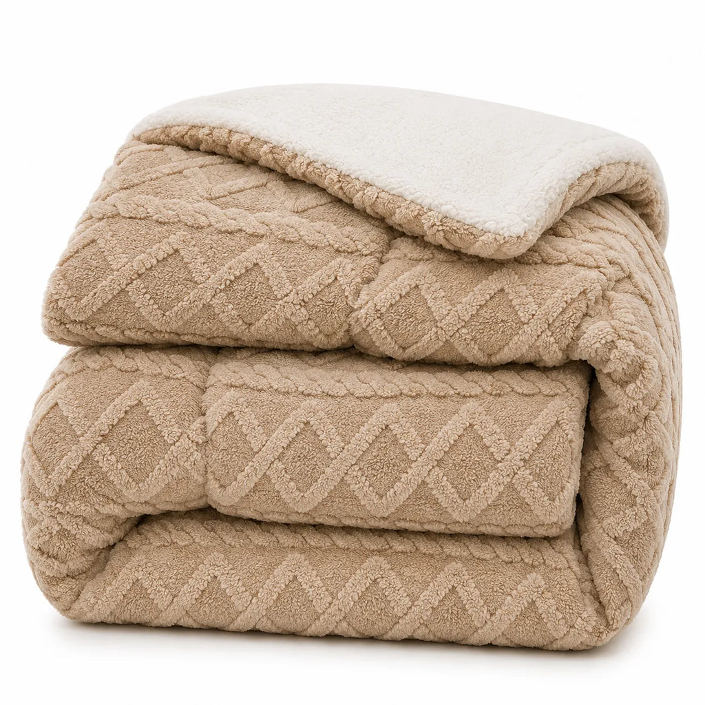 Plaid Lesté à Motifs en Relief