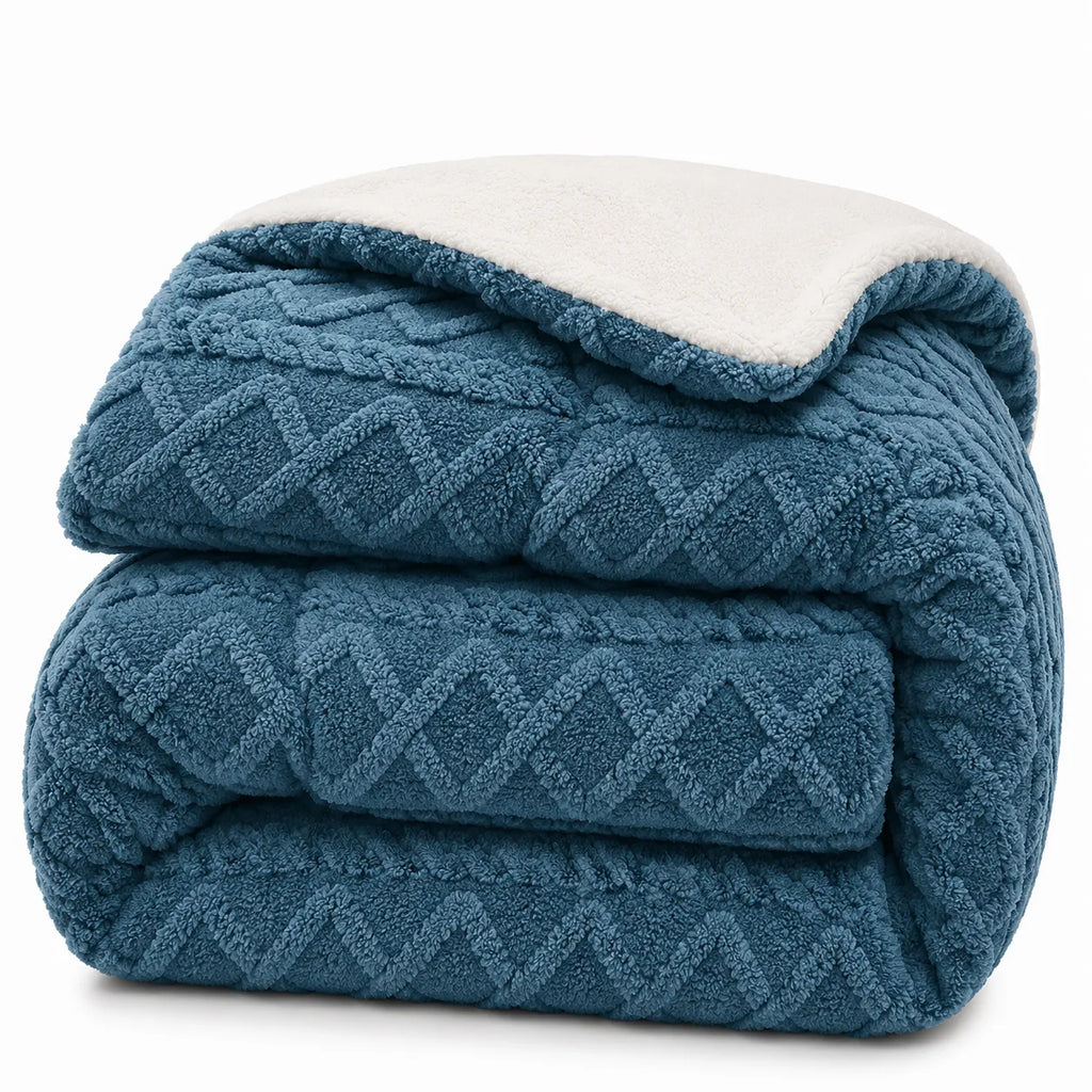 Plaid Lesté à Motifs en Relief