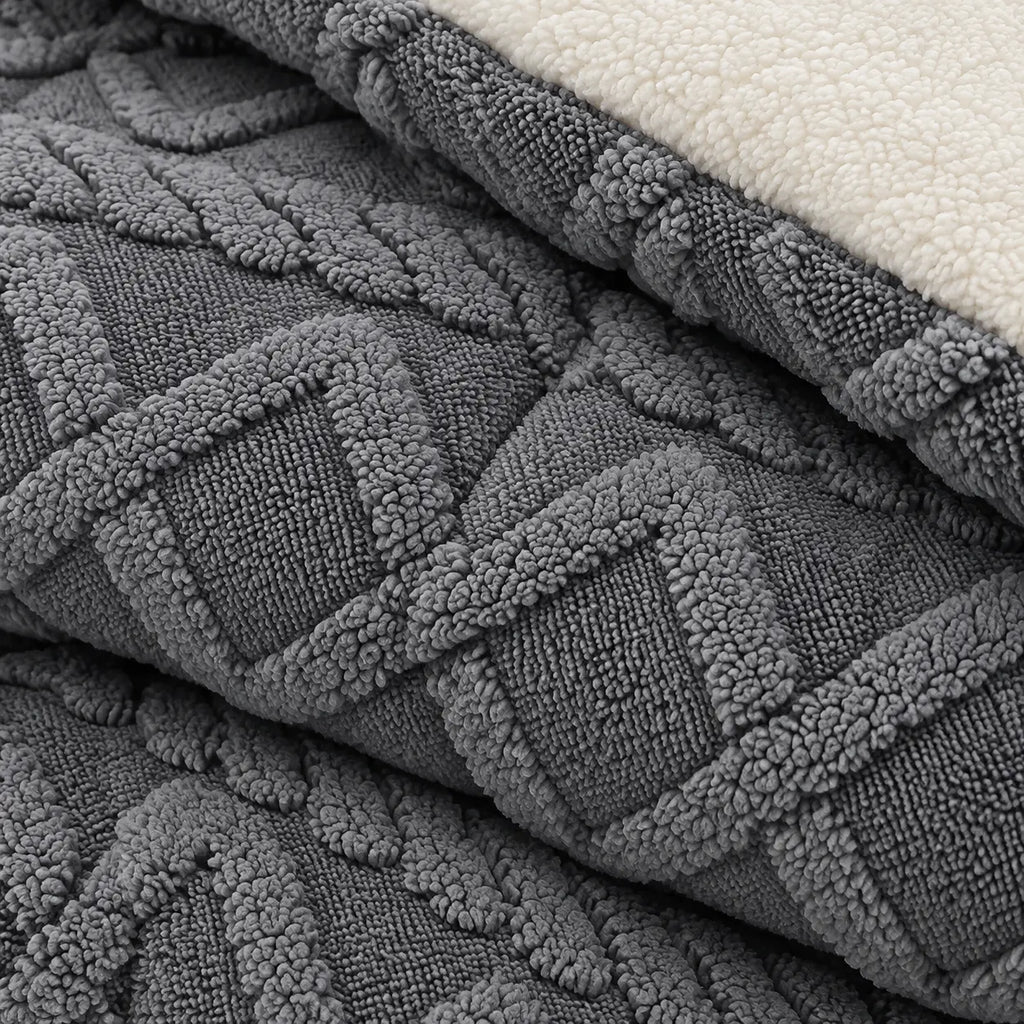 Plaid Lesté à Motifs en Relief