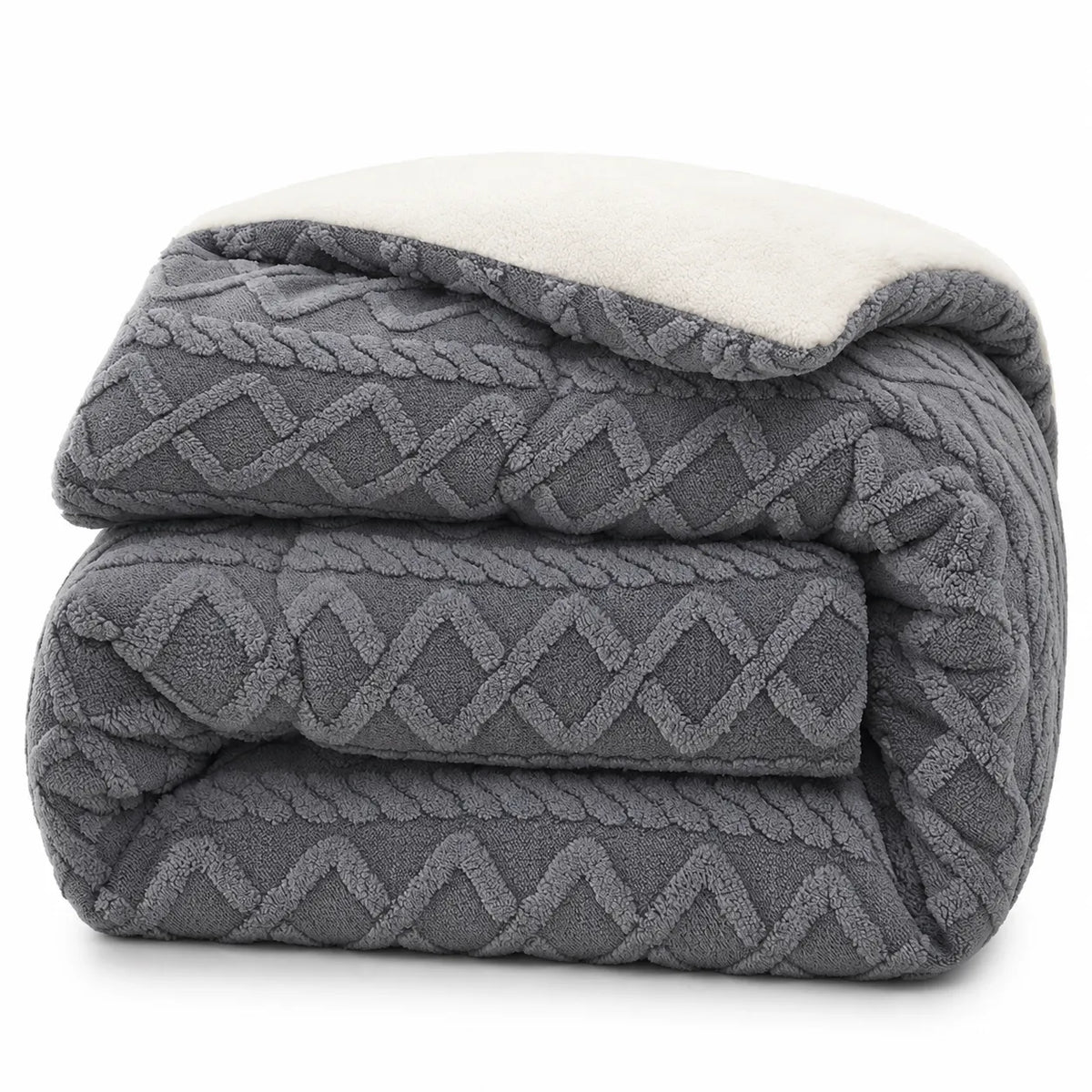 Plaid Lesté à Motifs en Relief