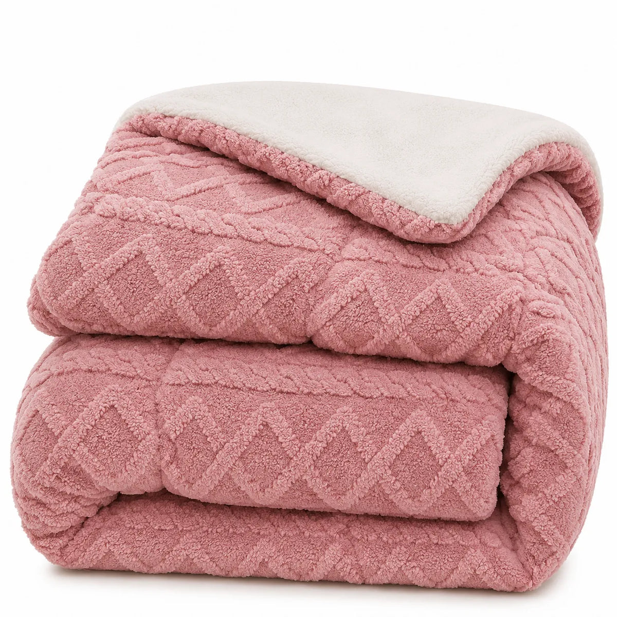 Plaid Lesté à Motifs en Relief