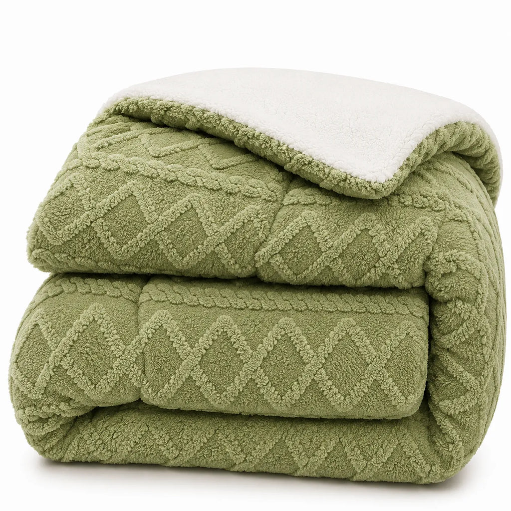 Plaid Lesté à Motifs en Relief