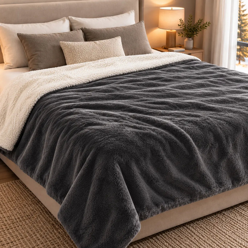 Plaid Sherpa Chaud Réversible