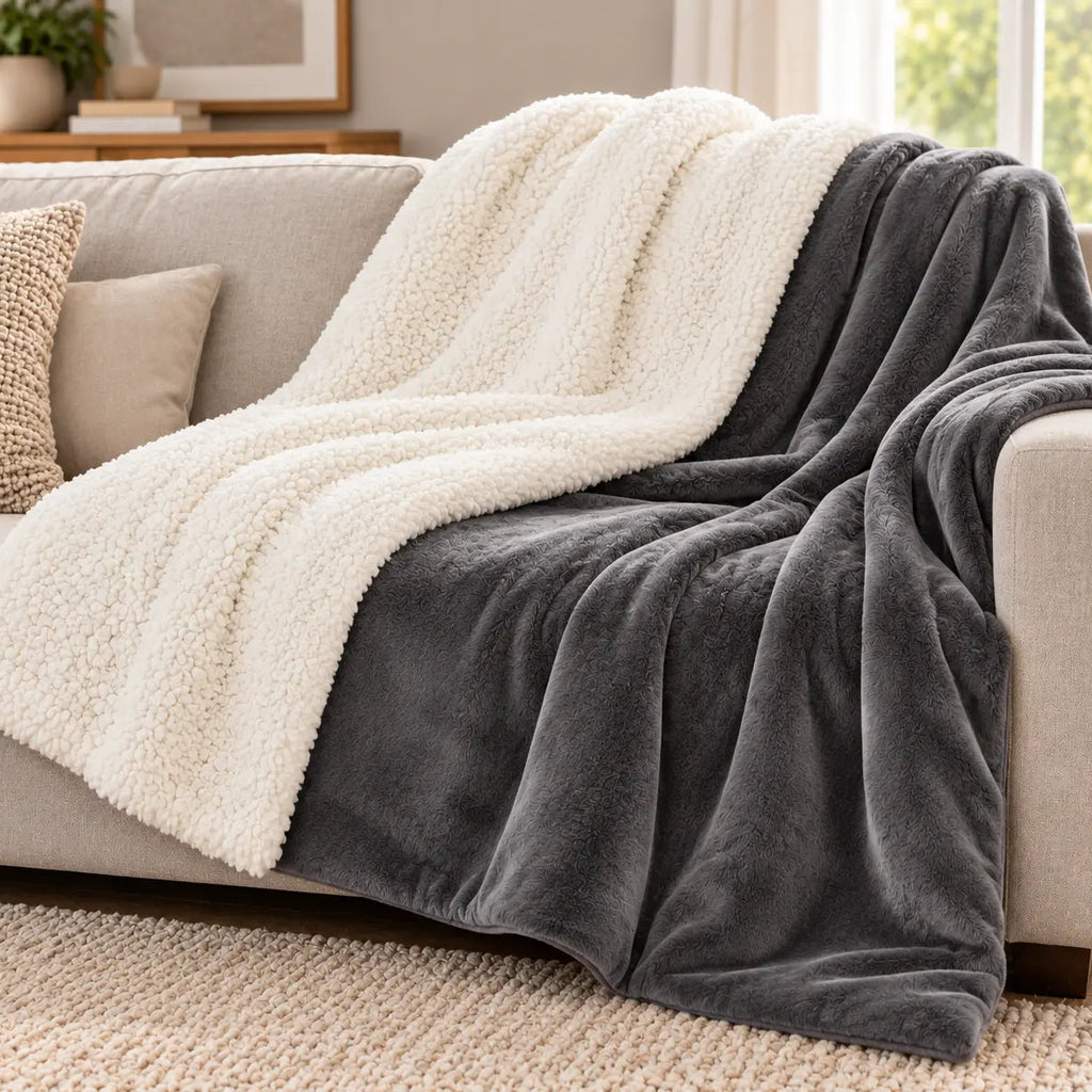 Plaid Sherpa Chaud Réversible