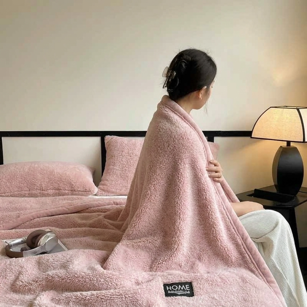Plaid Rose – Polaire Douce et Moelleuse Unie - vue 4 | Aolina