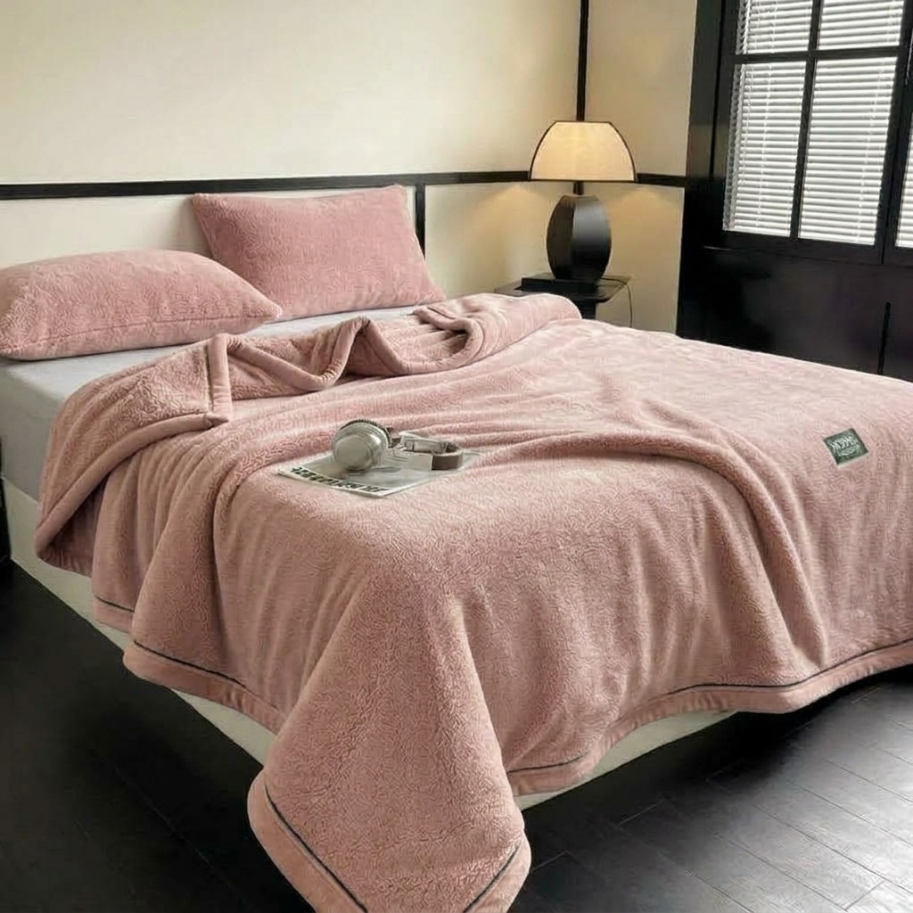 Plaid Rose – Polaire Douce et Moelleuse Unie - vue 5 | Aolina