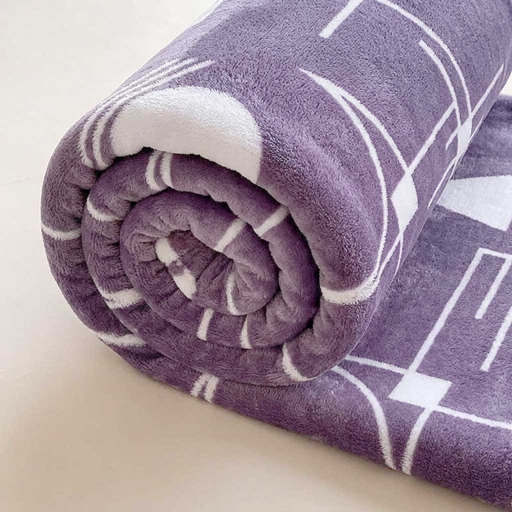 Plaid Mauve – Flanelle Douce et Légère - vue 2 | Aolina