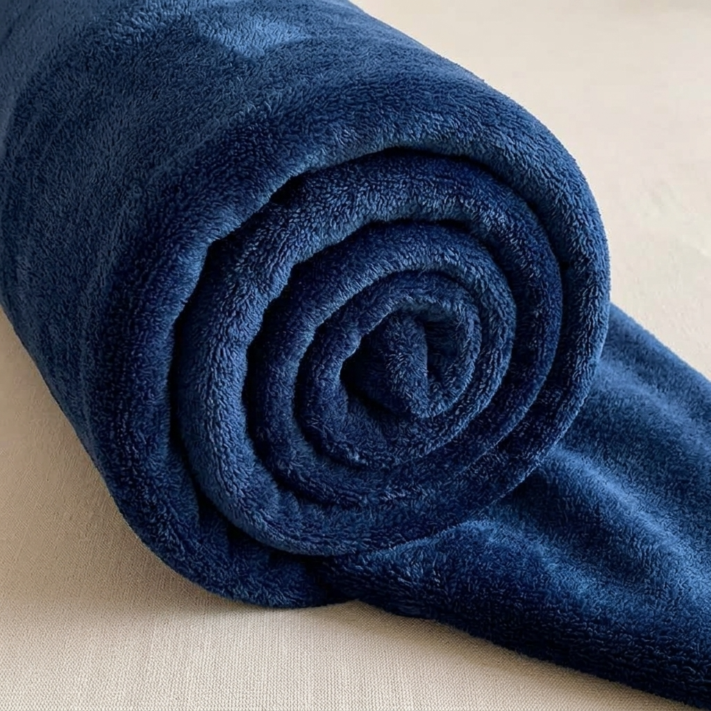 Plaid Marine – Flanelle Douce et Légère - vue 4 | Aolina