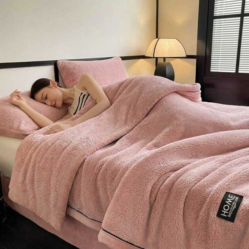 Plaid Rose – Polaire Douce et Moelleuse Unie - vue 3 | Aolina