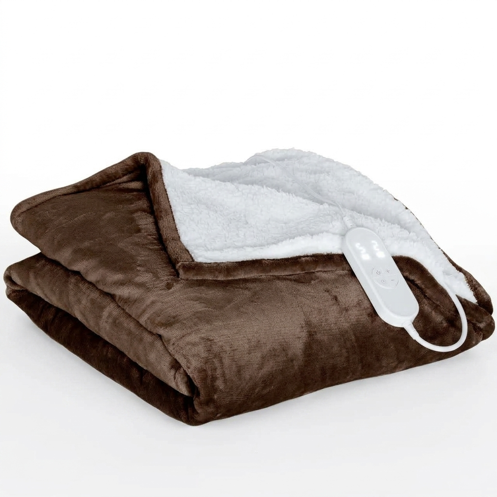 Plaid Chauffant Marron – Température Réglable - vue 5 | Aolina